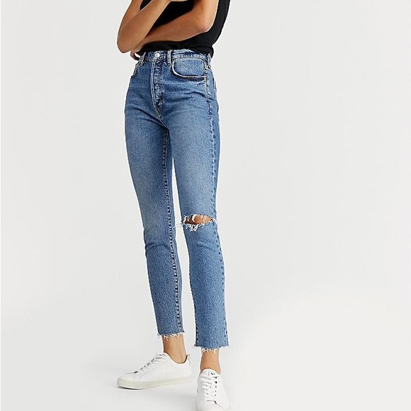 Free People Denim - Free people raw hem distressed denim jeans